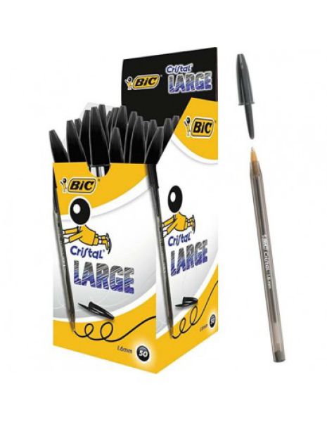 PENNE BIC NERE CRISTAL LARGE PZ.50
