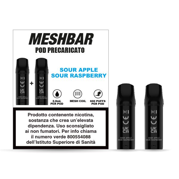 MESHBAR POD APPLE 2% ML2 P10x2 NICOTINA
